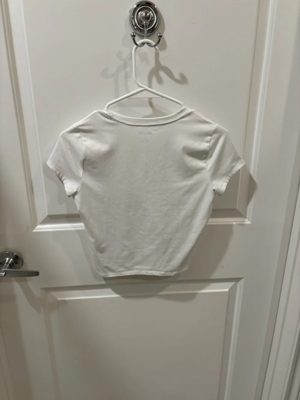Hollister White Soft Strech Seamless Fabric Crew Baby Tee - Picture 5 of 5